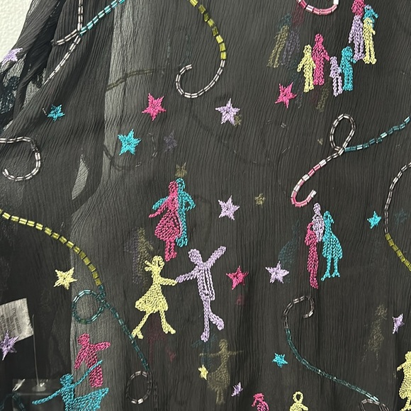 David Dart Women’s Black Sheer Button Up Shirt Sequin Detail - XL - Picture 13 of 15